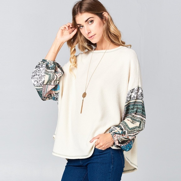 NWT Gorgeous Bubble-Sleeve Blouse like Free People - Picture 3 of 8